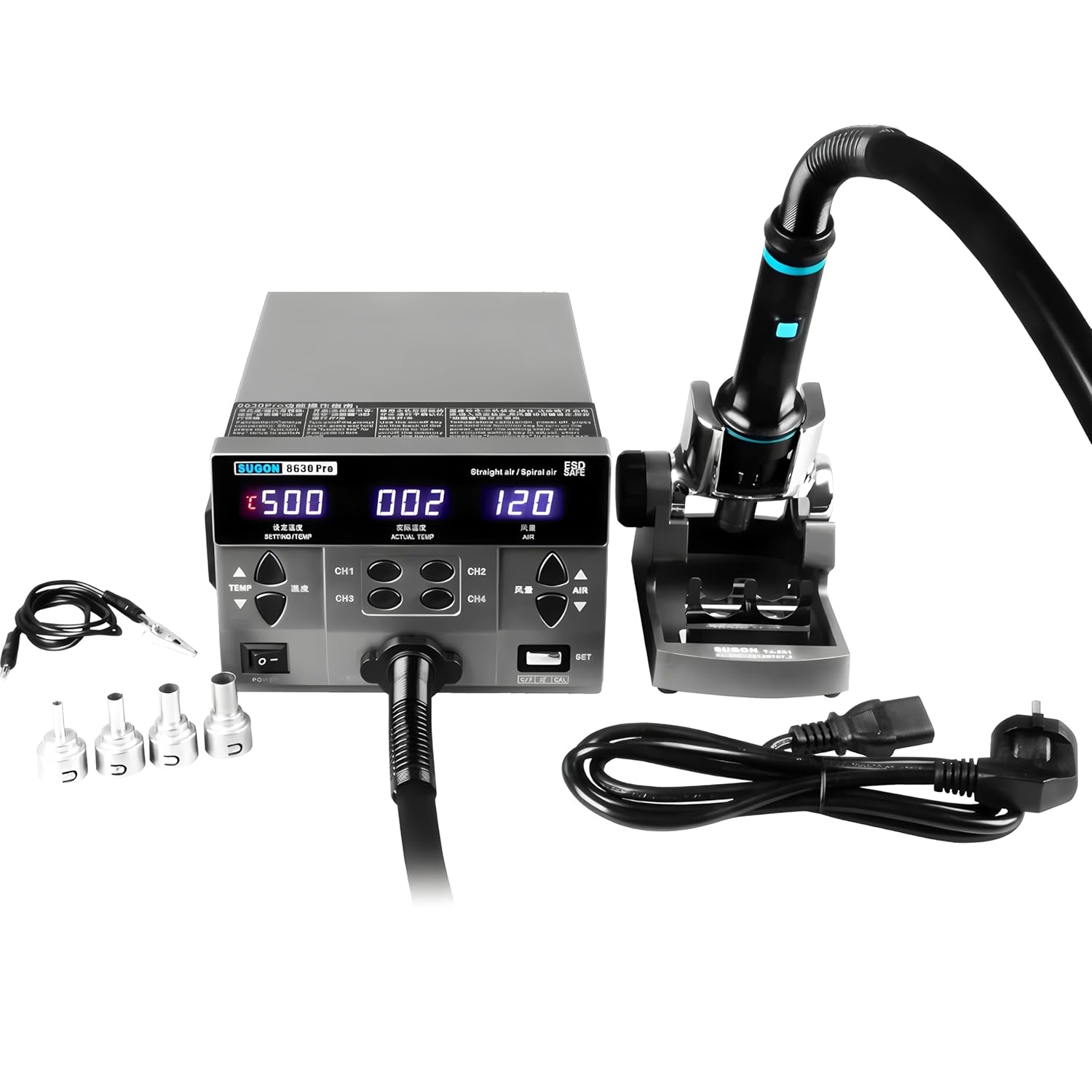 SUGON 8630Pro Hot Air Rework Station with accessories