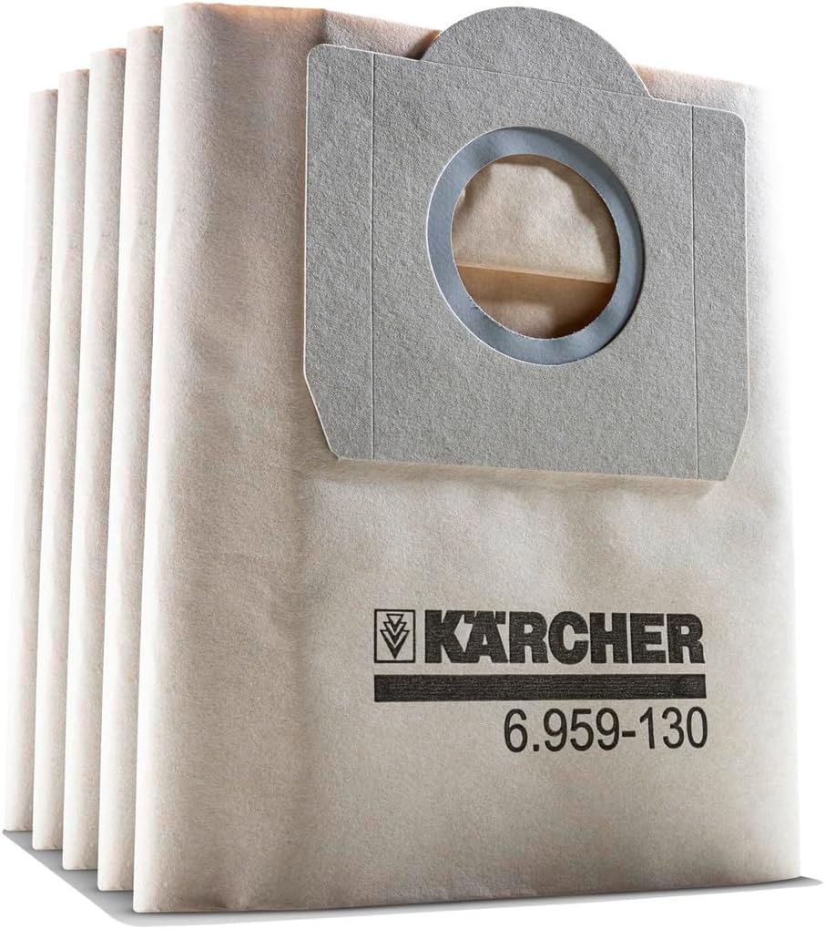 Five Piece Pack, Fleece Filter Bags For Karcher Wd & Se Vacuum Cleaners