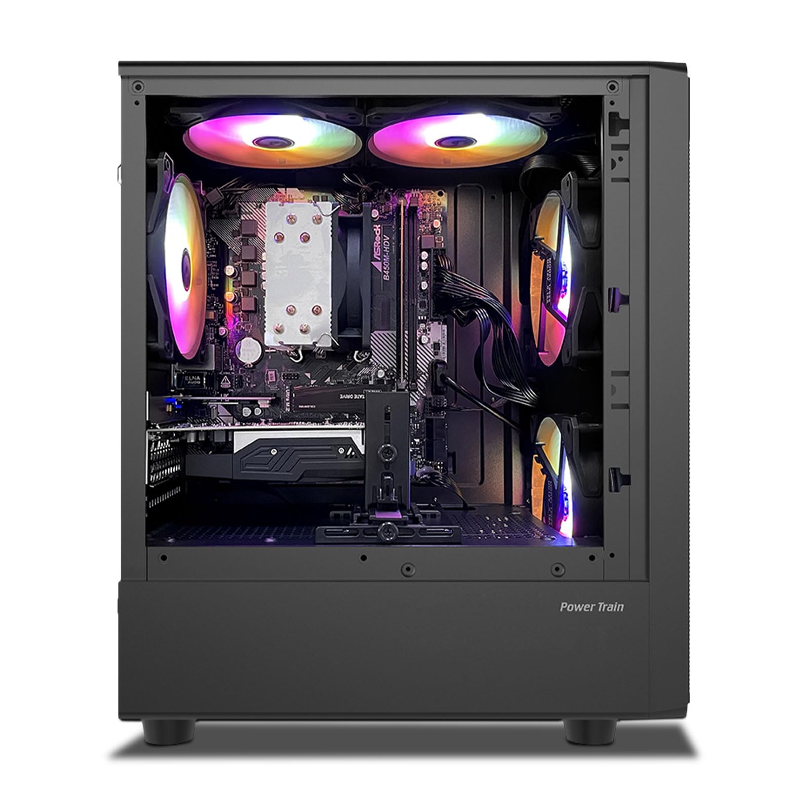 Gaming PC Desktop, Prebuilt Gaming Computer with Intel Core I7 up to 3.9 GHz, GTX 1050Ti 4G, 16G DDR4 RAM, 1TB NVME SSD, ARGB Cooling Fan,Supply WiFi Support