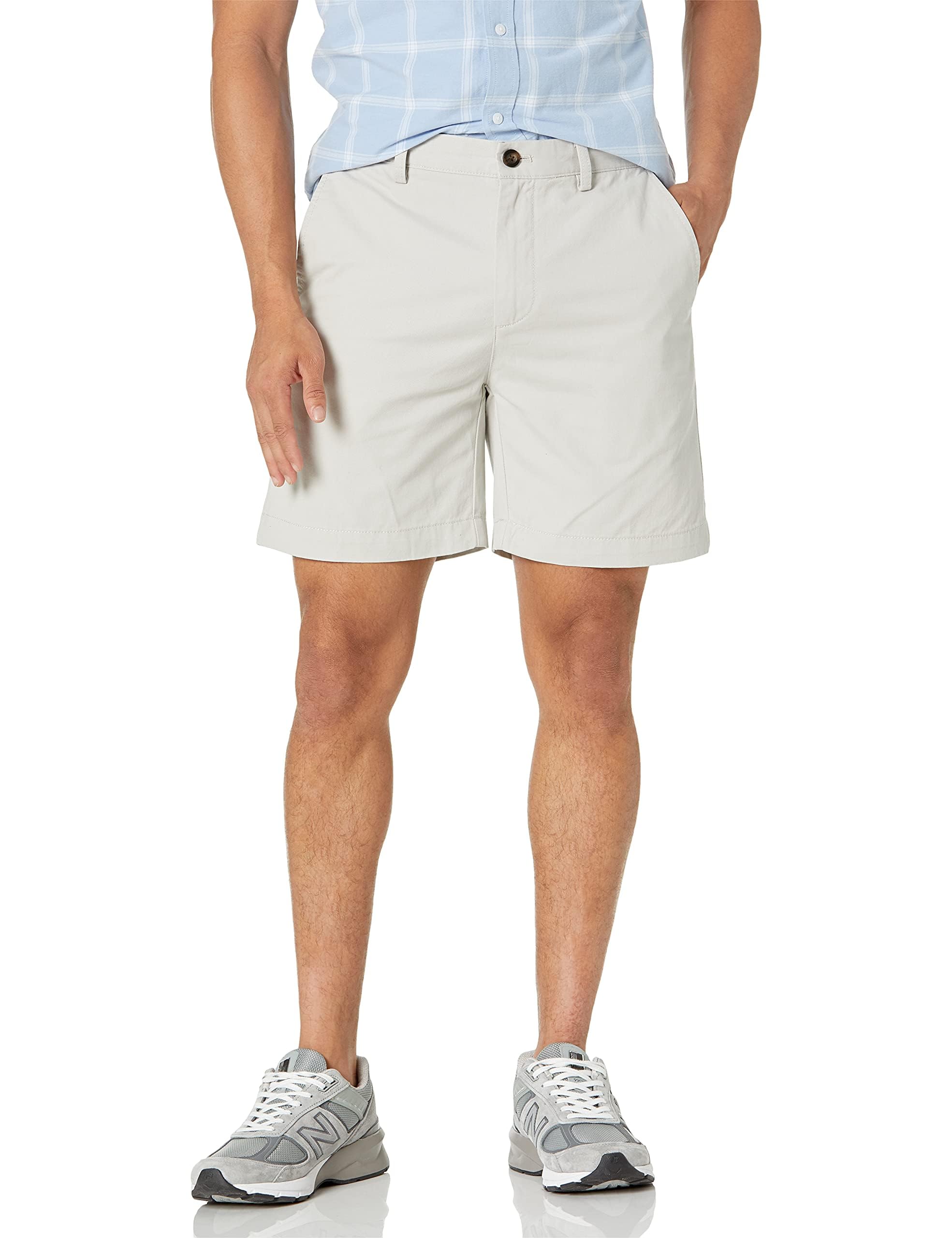 Amazon Essentials Men's Slim-Fit 7" (18cm) Chino Shorts, Grey, 32W