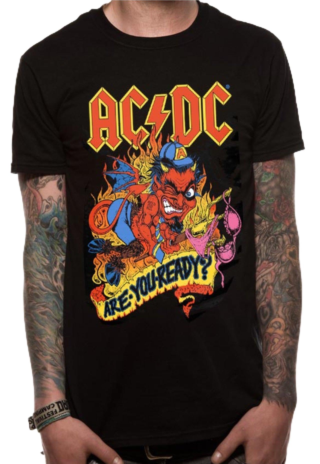 Ac/Dc are You Ready? Official Tee T-Shirt Mens Unisex (Large) Black