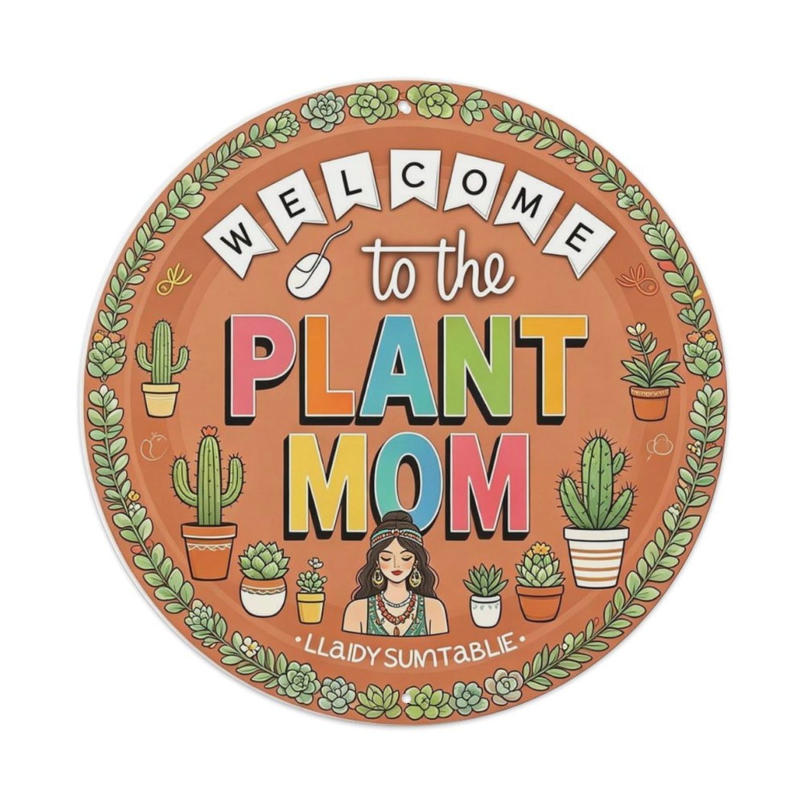 Succulent Greenhouse Plant Mom Metal Tin Sign Plaque