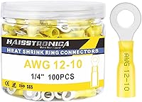 Vista 17 de haisstronica - 150 conectores de anillo termorretráctil de 3/8 pulgadas, conectores de alambre de grado marino azul AWG 16-14, conectores de anillo