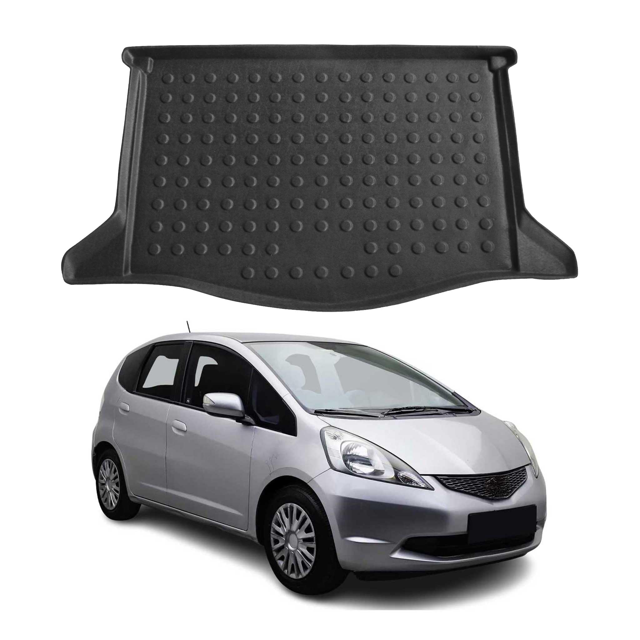 OMAC Kofferraumwanne Laderaumwanne kompatibel mit Honda Jazz 2009-2014 Gummi TPE Schwarz