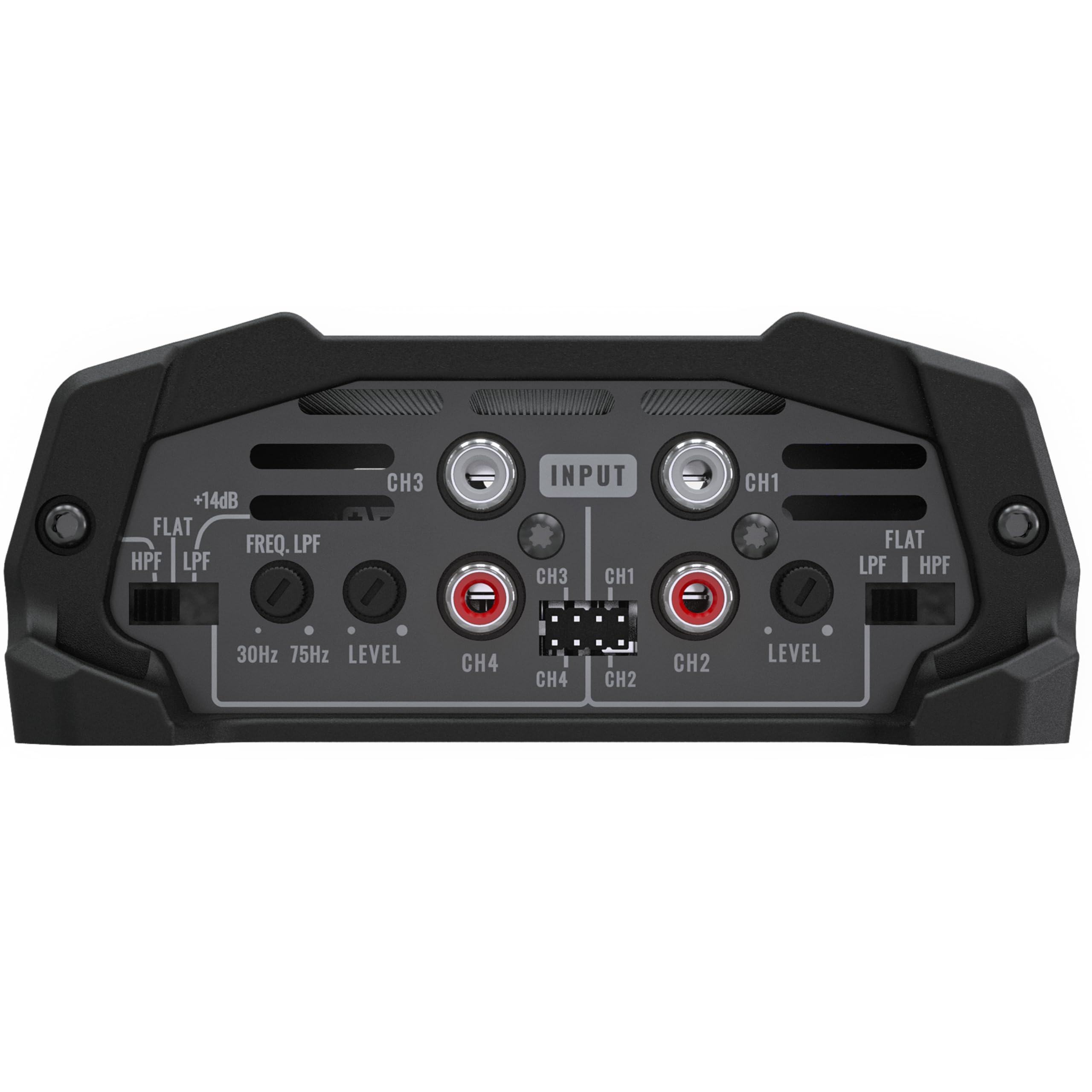 Stetsom HL 400x4 2 Ohms - Amplificatore digitale compatto a 4 canali, 400W RMS 400x4, full range, ingresso alto, guadagno di bassi + 14db (regolazione variabile 30-75hz), multicanale, suono digitale
