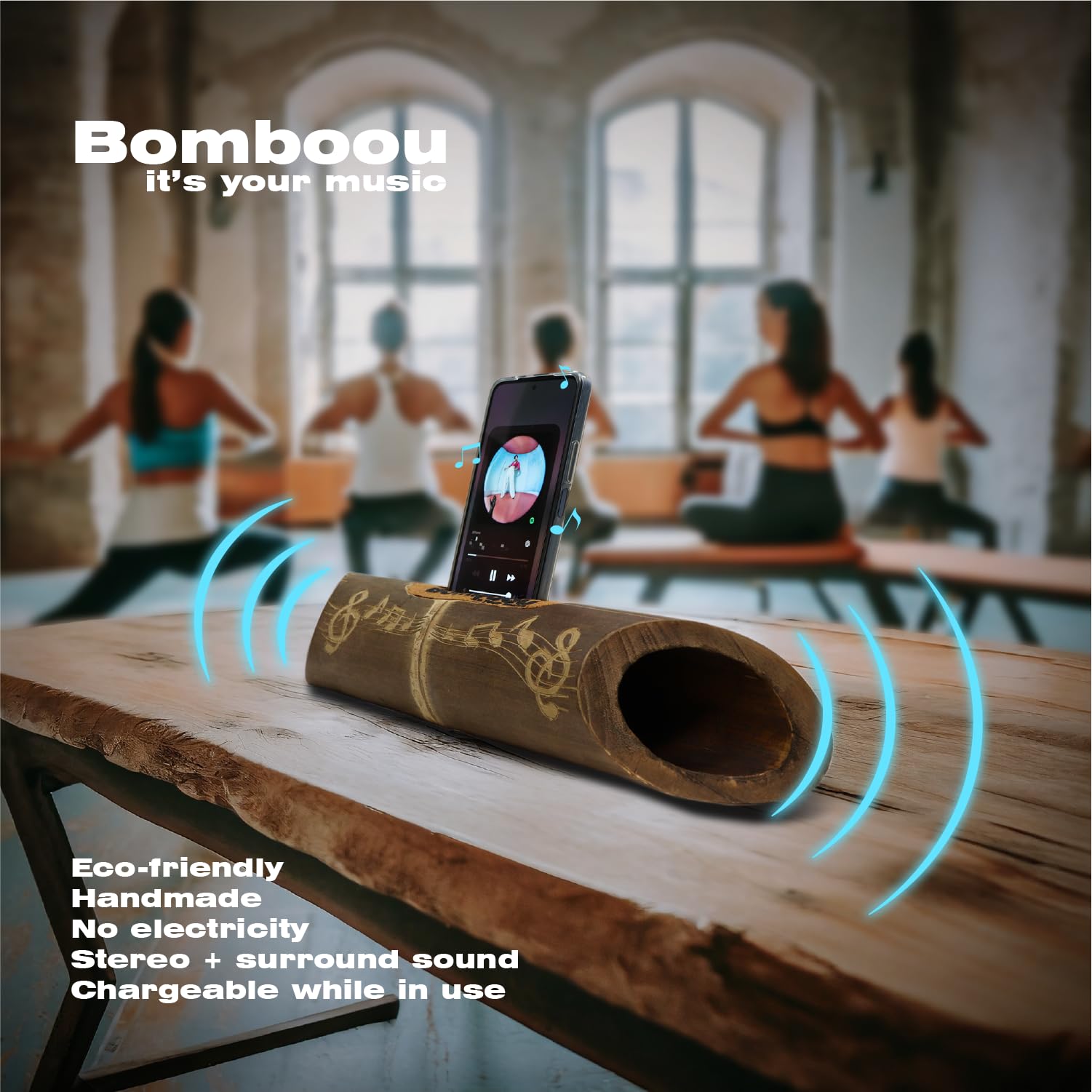 Altoparlante in bambù albero della vita Tree of Life per smartphone 100% Vegetale. Amplificatore senza consumo elettrico. Artigianale.