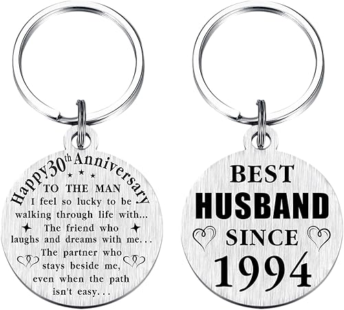 TANWIH Llavero de 30 aniversario de boda, decoración de aniversario de 30 años