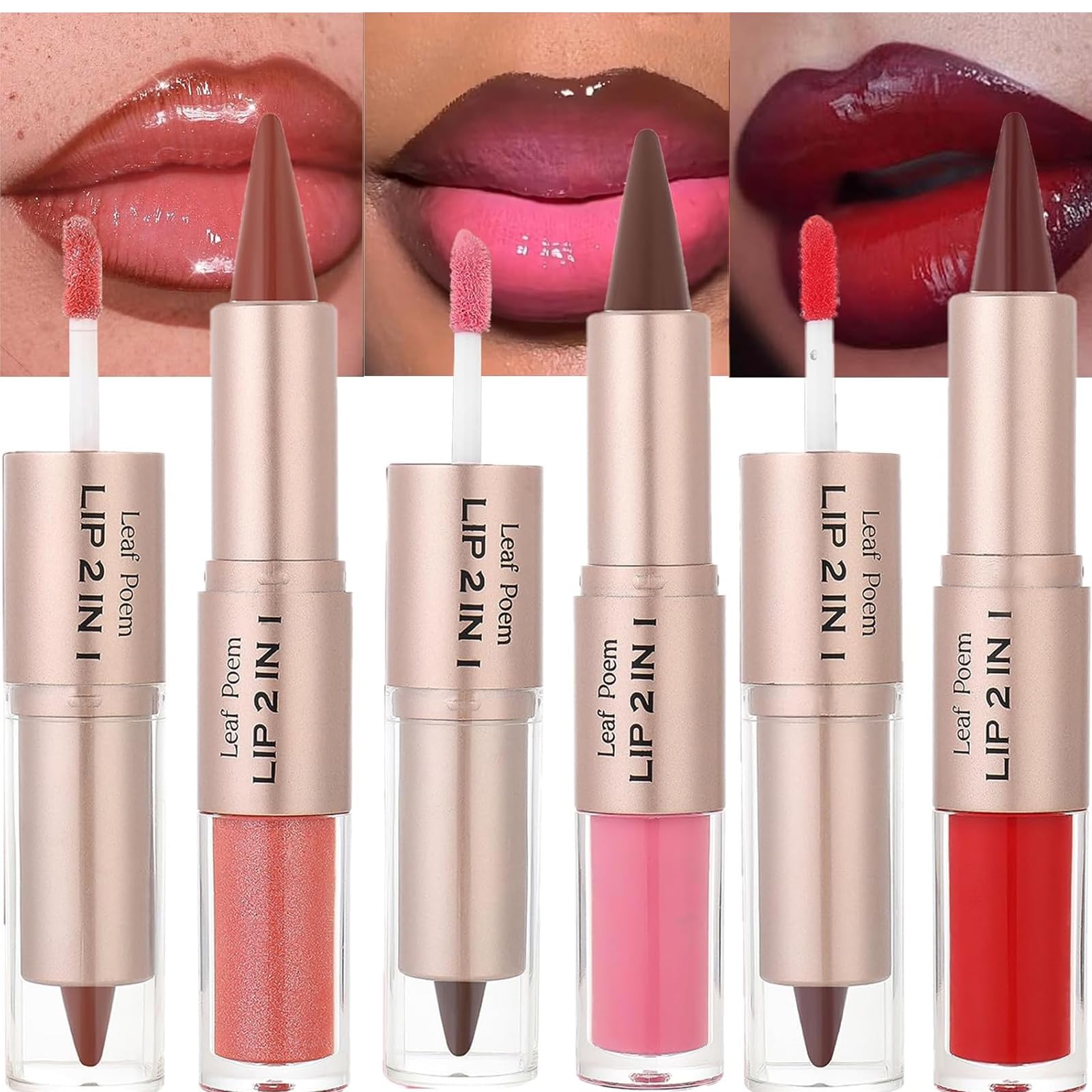 3PCS Lip Combo Set for Black Women, Lip Liner and Gloss Set, Dupe Effect