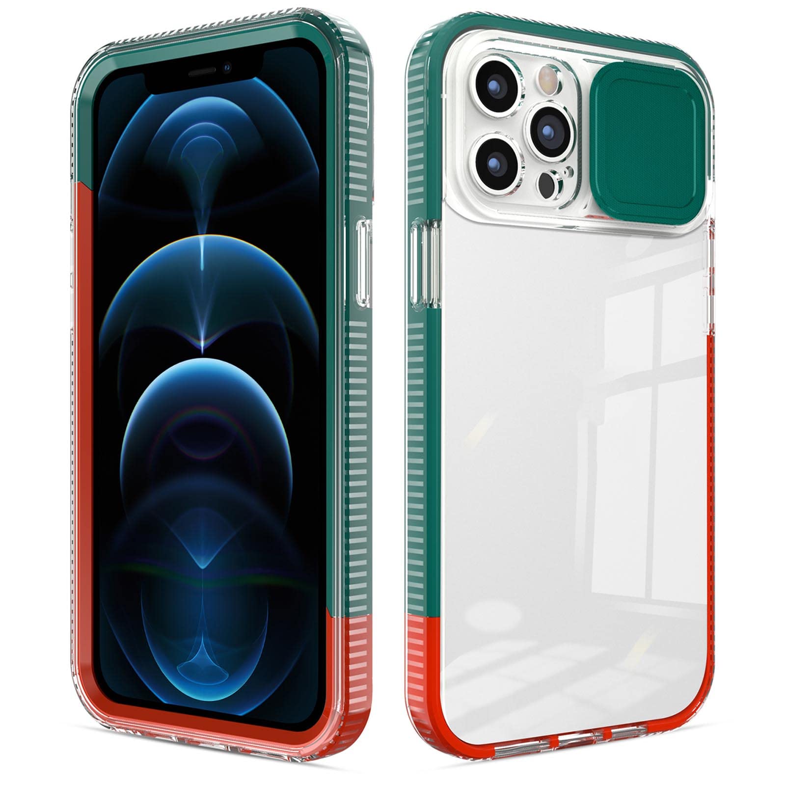 LIUKM Cover per iPhone 13 Pro Max Custodia, Scorrevole Protezione Fotocamera Ultra Sottile Leggero Hard PC Back Cover e TPU Bumper Protettiva Case