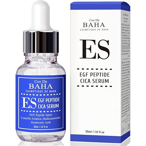 Cos De BAHA EGF - Suero facial enriquecido con péptidos, fórmula hidratante y calmante con cica y niacinamida, ideal para una apariencia