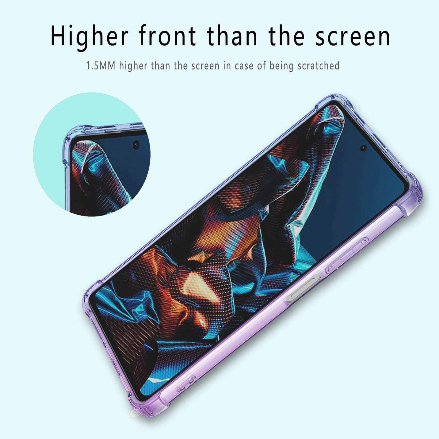 Cover Per Xiaomi POCO X5 Pro 5G In Vetro Temperato Sfumato – Ultra Sottile Con Cornice TPU – Verde Viola
