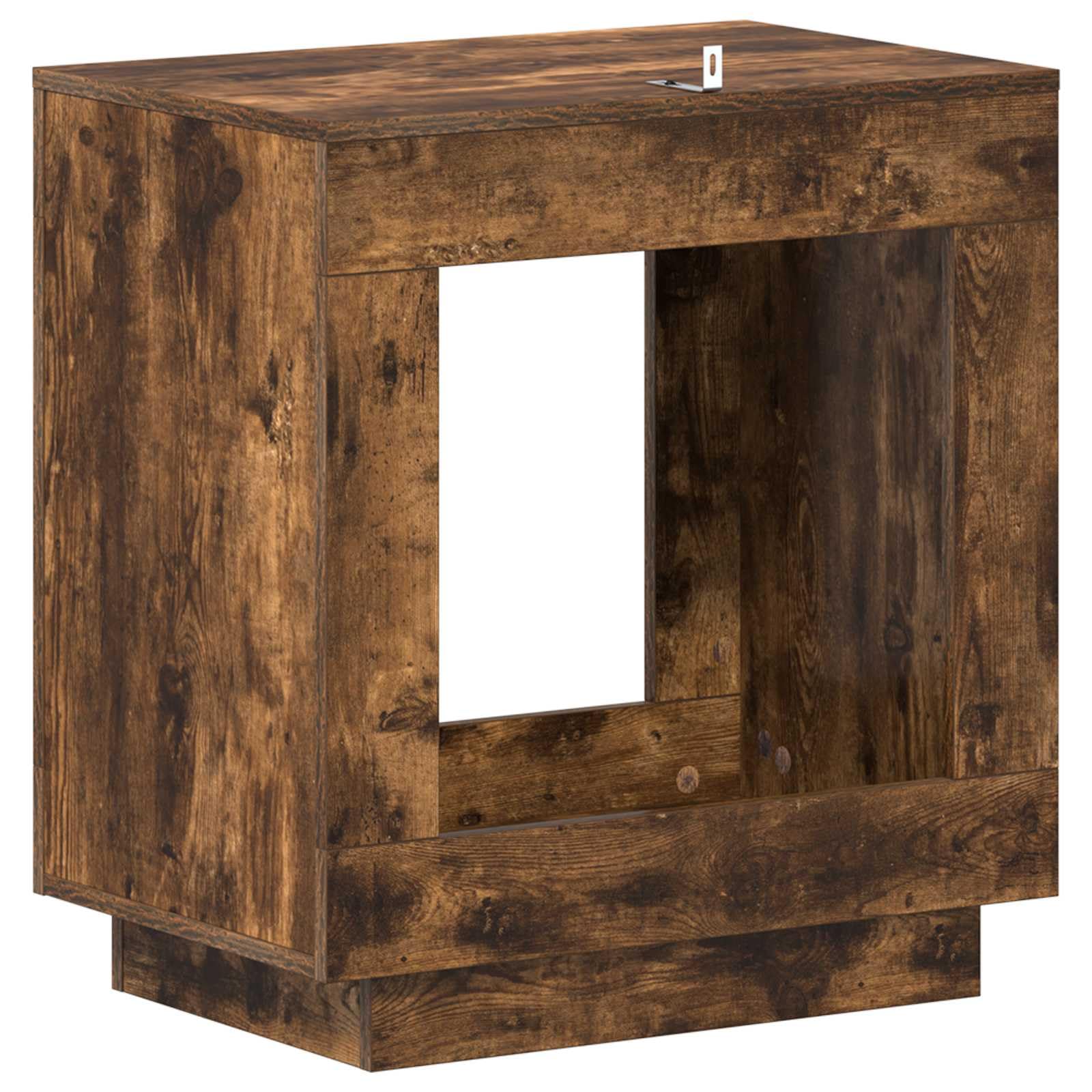 Stolik pomocniczy z materiału drewnopochodnego z wędzonego dębu, 60 x 40 x 65 cm – funkcjonalny stolik kawowy, stolik kawowy i stolik nocny do salonu, sypialni lub korytarza, zajmuje mało