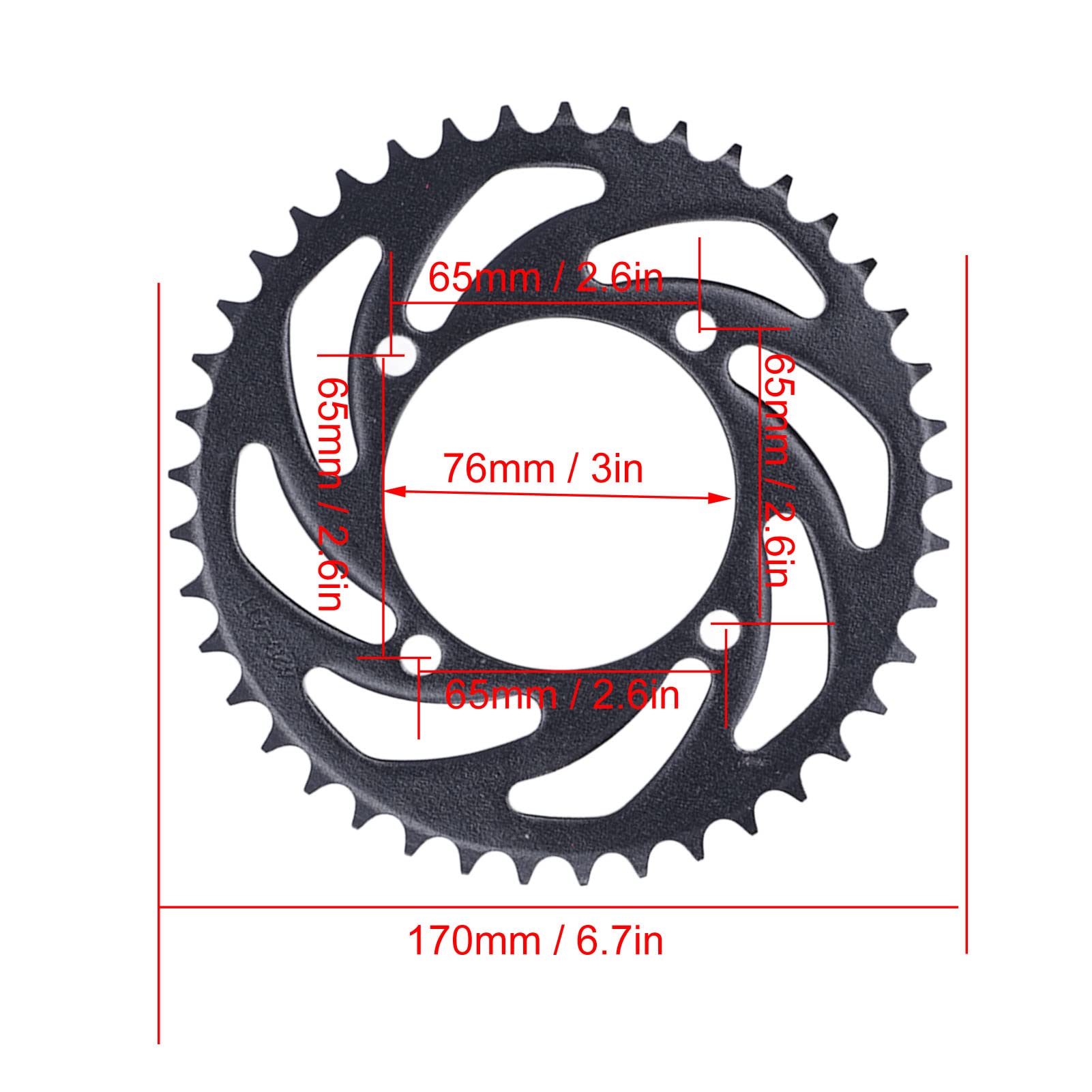 Fydun Pignon de Chaîne Arrière, 41T Le Noir Métal Pignon Arrière pour Chaîne 428 pour Pit Pro Pit Bike Trail Bike Dirt Bike