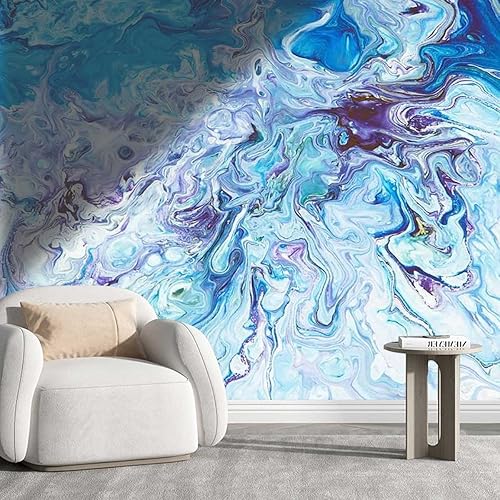 Papel tapiz para muebles de madera, pintura al óleo azul, papel adhesivo autoadhesivo para decoración de pared, para dormitorio, sin pegamento para