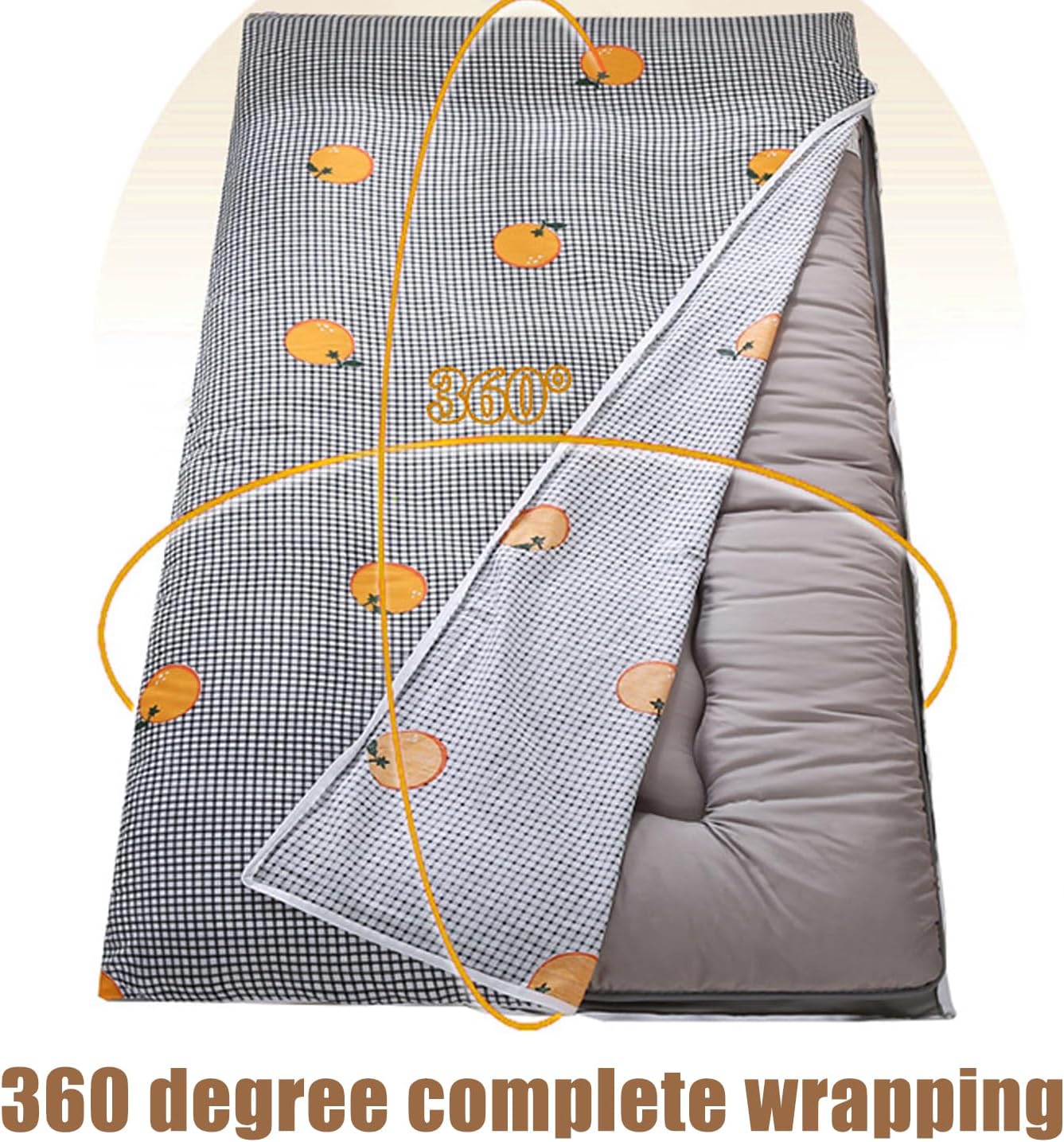 Pure Cotton Mattress Cover with Zipper Queen Size Dustproof Futon Mattress Cover Traditional Floor Futon Cover Mattress Protector Futon Slipcover Bedroom Dormitory,F,100x200cm(Twin)