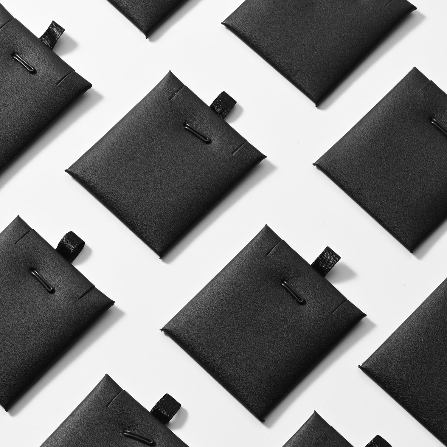 Woodten 10pcs Pendant Inserts, Black PU Leather Cover, Jewelry Organizer Display for Pendant Tray