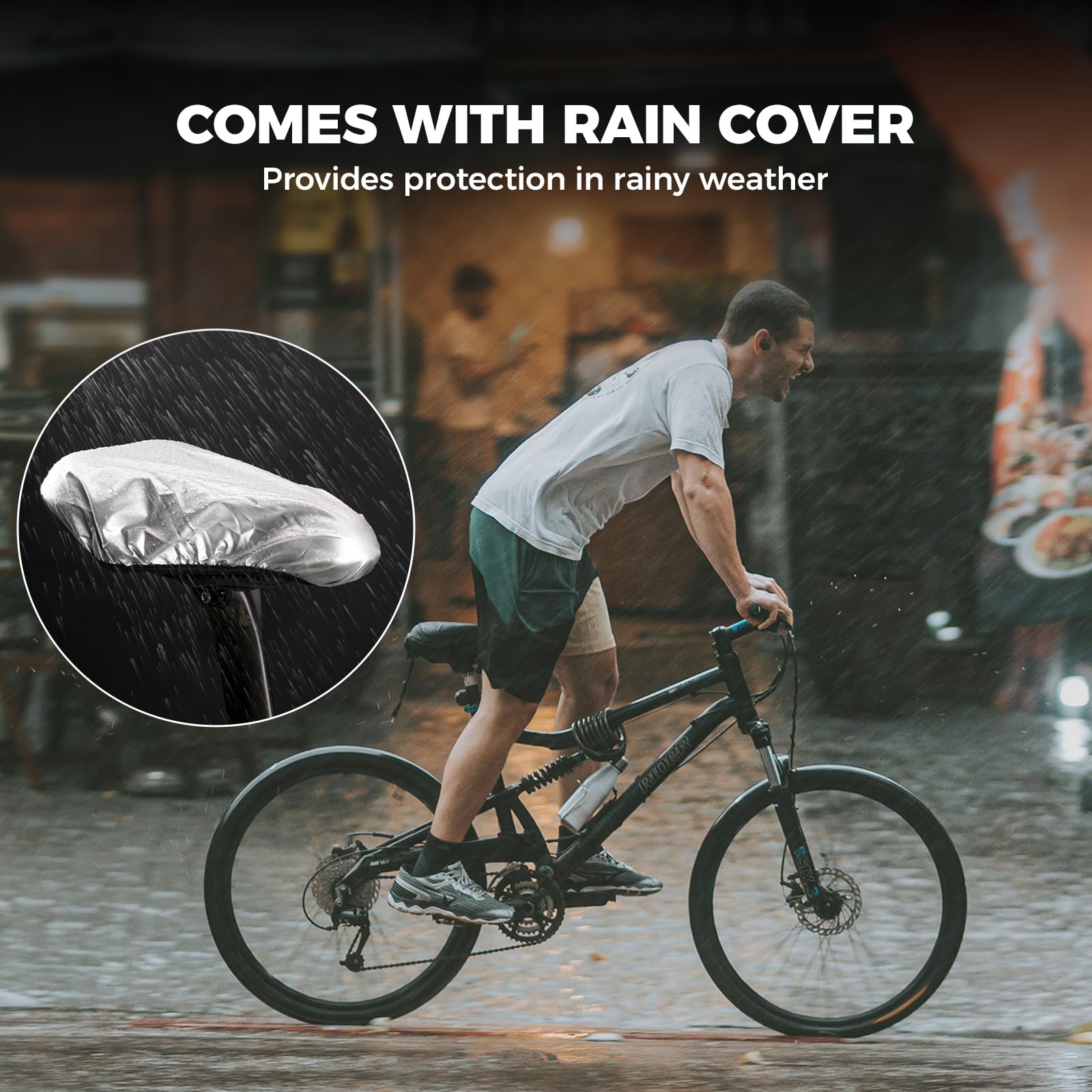 ROCKBROS Copri Sella Bici, Coprisella Gonfiabile, Sellino Bici in Gel Morbido, con Copertura Impermeabile, Unisex per MTB, Bici da Strada e Gravel