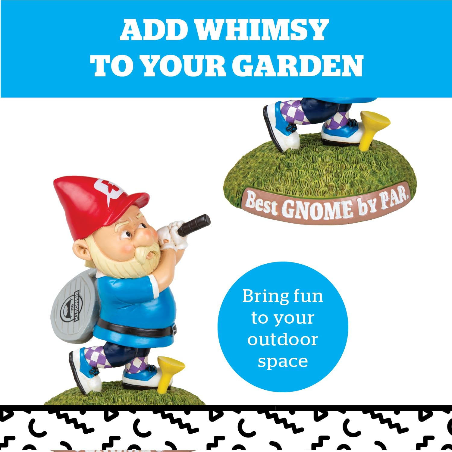 BigMouth Inc Golf-Gartenzwerg Statue – lustige Rasendekoration, Outdoor-Golf-Dekoration, witzige Hof-Ornament, einzigartiges Golf-Geschenk, Rasen- und Gartenfigur