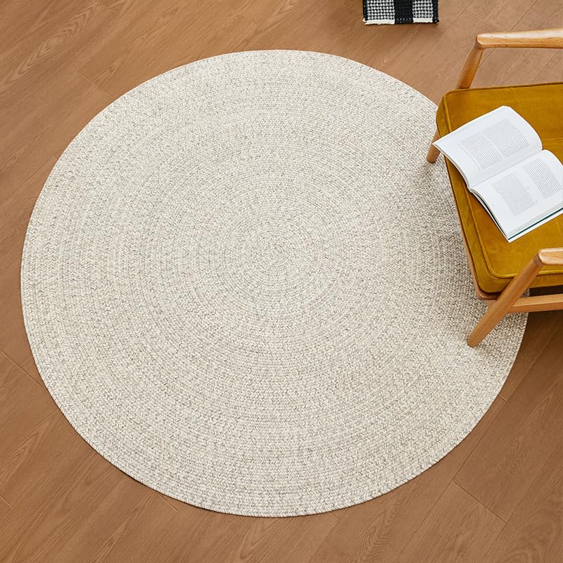 Alfombra redonda de lana de 1,5 m para aislar suelos fríos y reducir el ruido en casa