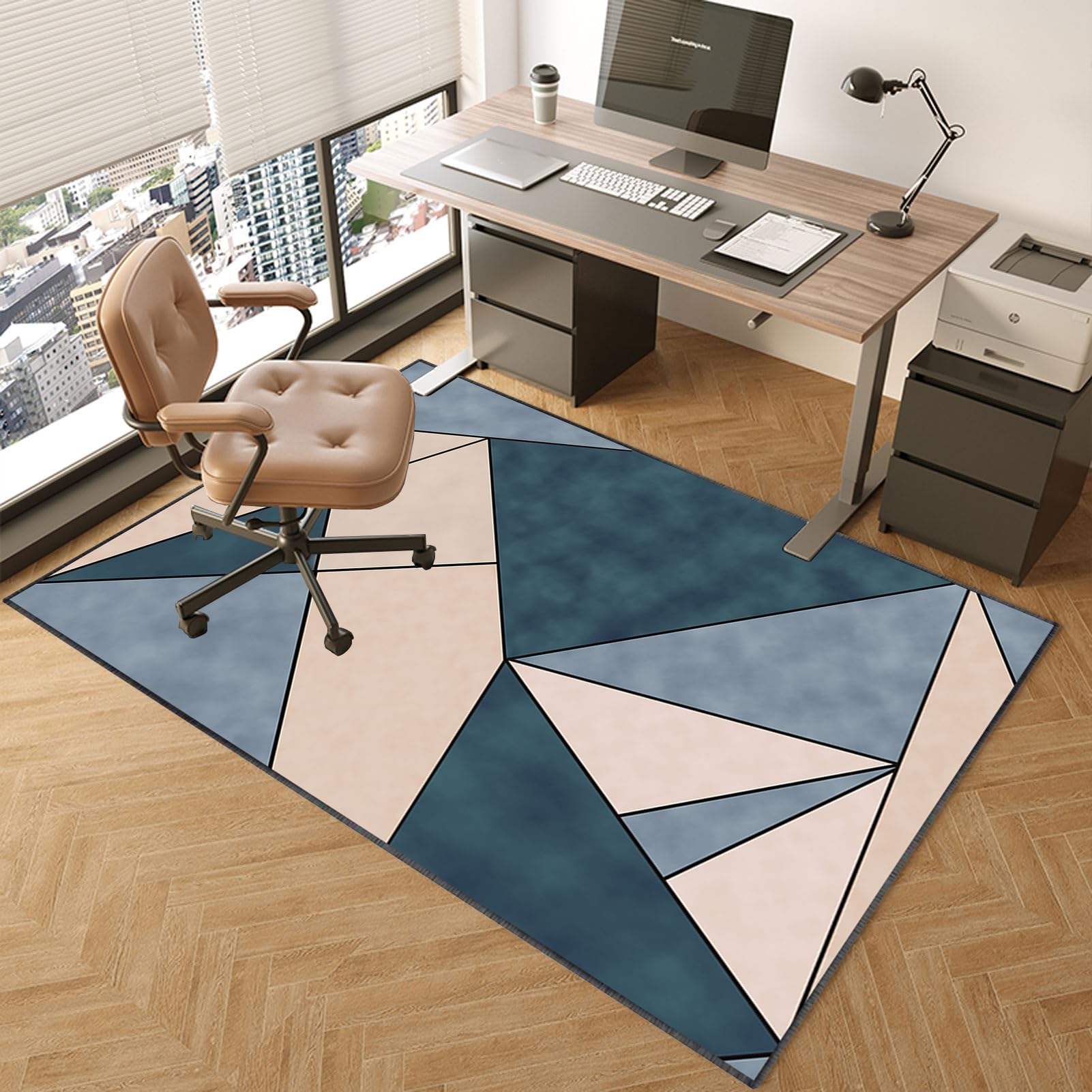 GIOVARA Transparante stoelmat met lip voor harde vloeren, 90 x 120 cm