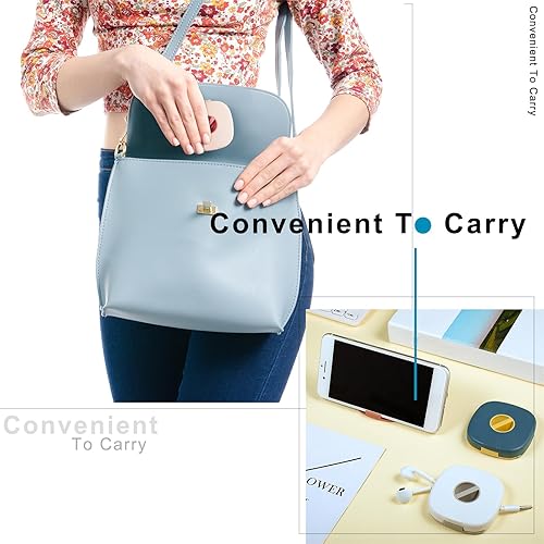 Miniatura 4 de Organizador de cables retráctiles, 9 piezas, organizador de cables retráctiles, soporte para teléfono, carretes de cable retráctiles, funda pequeña