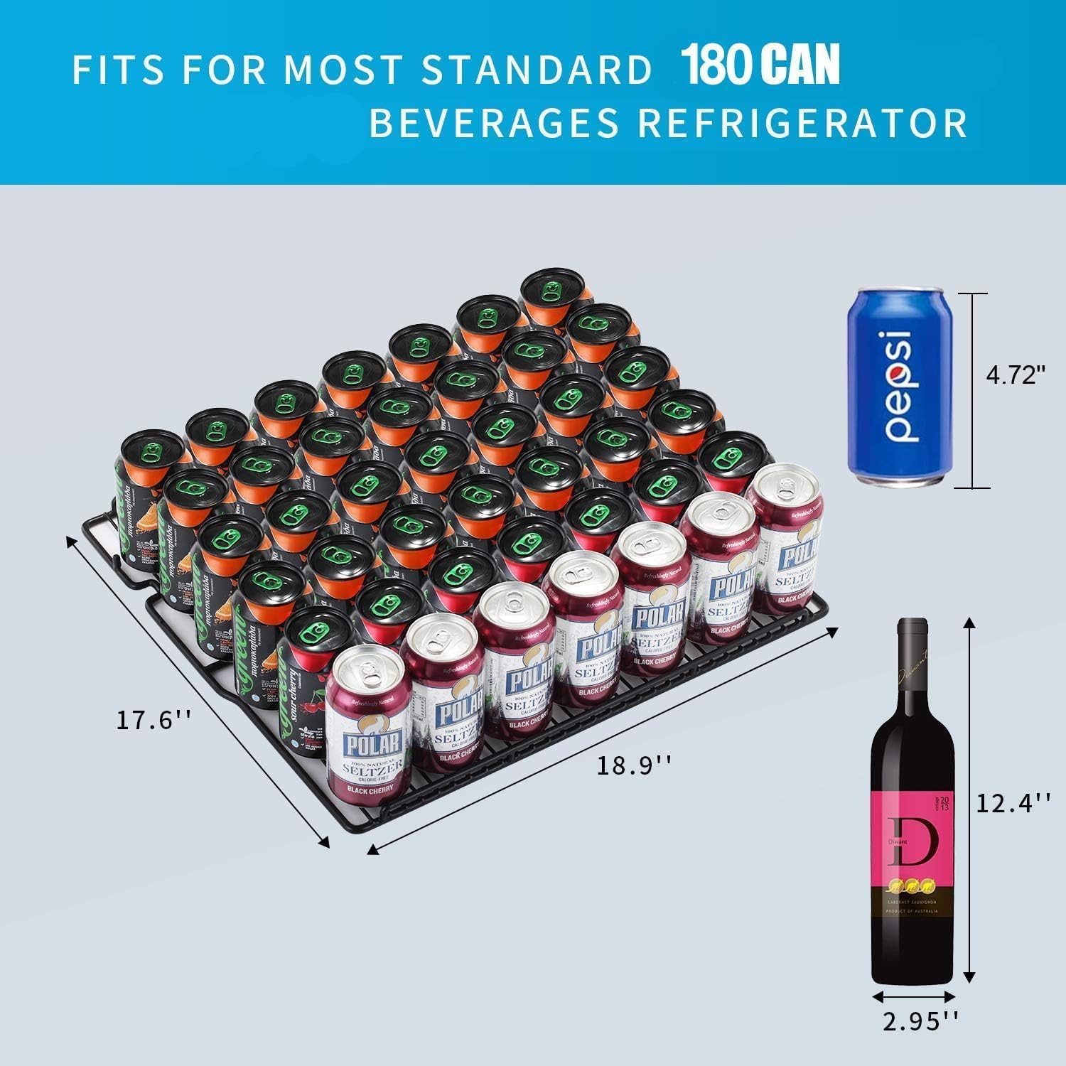 Antarctic Star Beverage Cooler, 24 Inch Built-In & Freestanding Drink Refrigerator for 180 Cans, 24" Under Counter Design for Kitchen, Bar, Office to Store Soda, Water and Wine