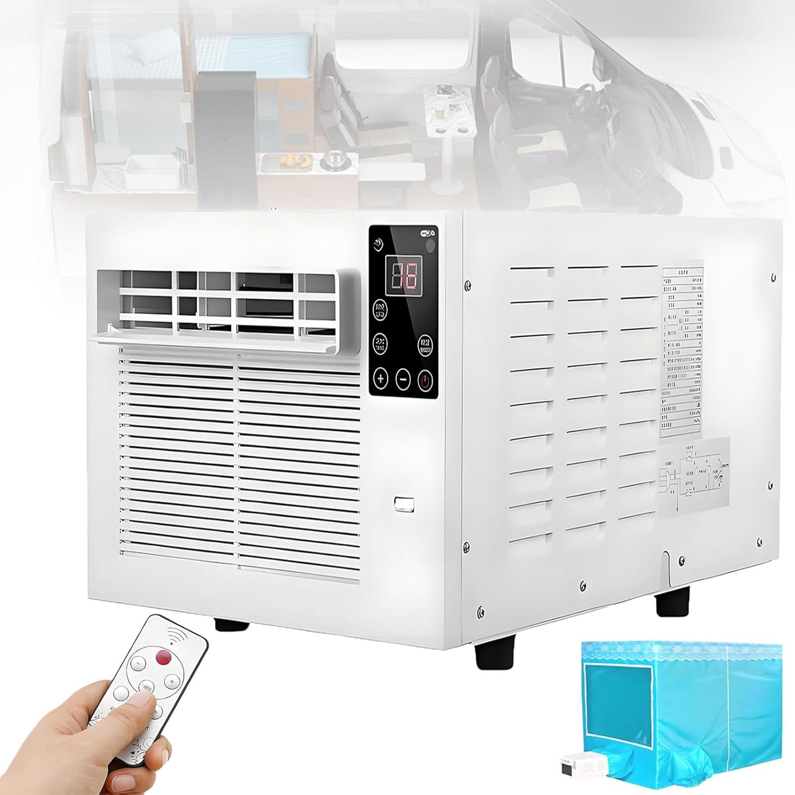 JIANGYUXINLI Mini Portable Air Conditioner, Fast Cooling Compact AC for Mosquito Net, 1881BTU Personal Cooler Dehumidifier, Without Outdoor Unit, for Bedroom, Camping Tent, Rental House, Dormitory