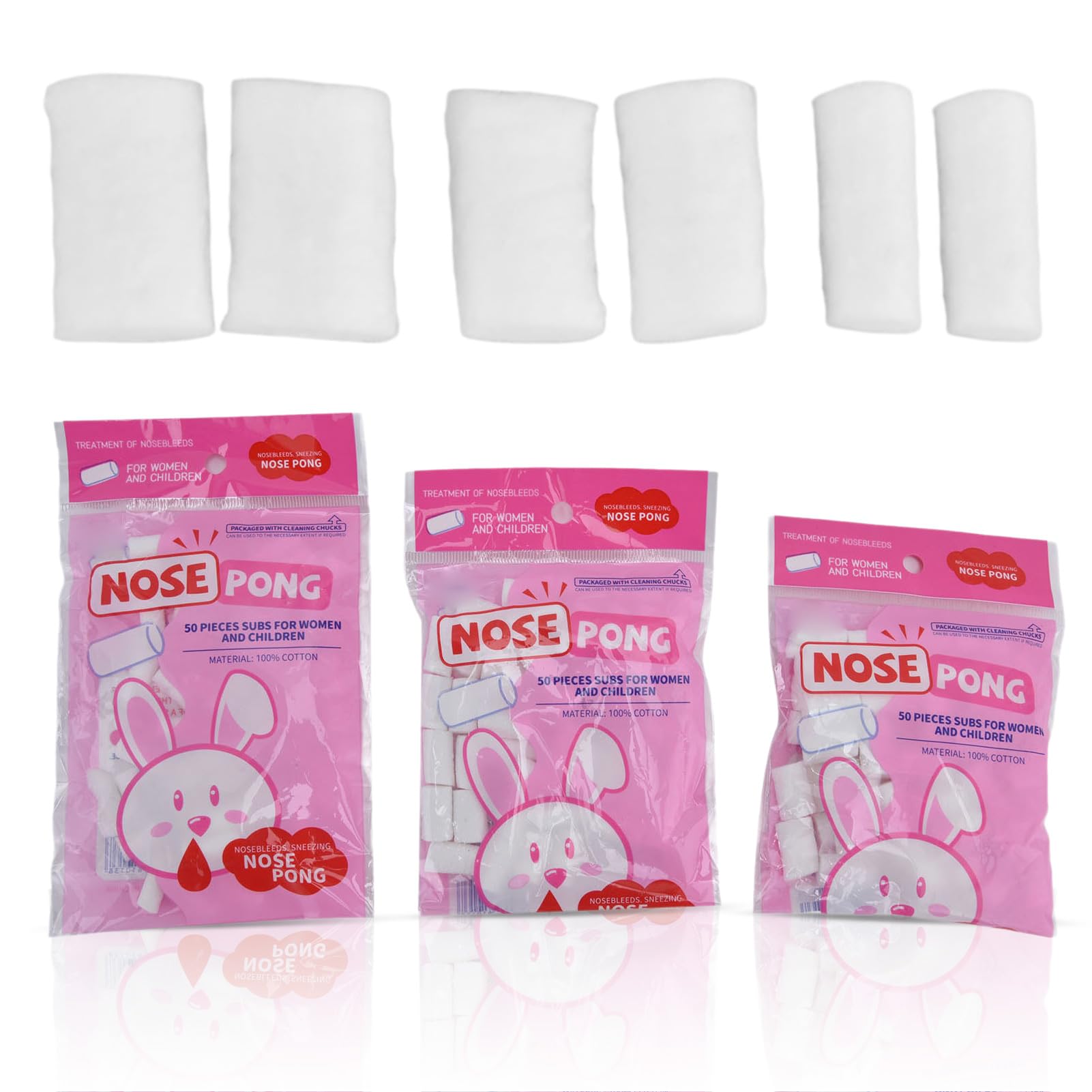 3 Borse Tappi per Sanguinamento dal Naso per Bambini, Tappo per Sanguinamento dal Naso Sigillatura Rapida Stop The Bleed Cotton Roll Pad per la Casa Sport all'Aria Aperta