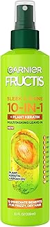 Fructis Sleek & Shine 10-in-1 for Frizzy, Dry Hair, Plant Keratin, 8.1 Fl Oz, 1 Count (Packaging May Vary)