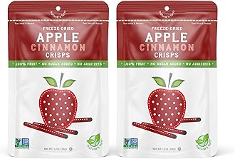 Nature’s Turn Freeze-Dried Apple Cinnamon Crisps – Healthy, Gluten-Free, Crispy & Delicious, Plant-Based Snack, Ideal for Cereal, Smoothies, School Lunches, & On-the-Go, Bags of 2 (1.2 oz Each)