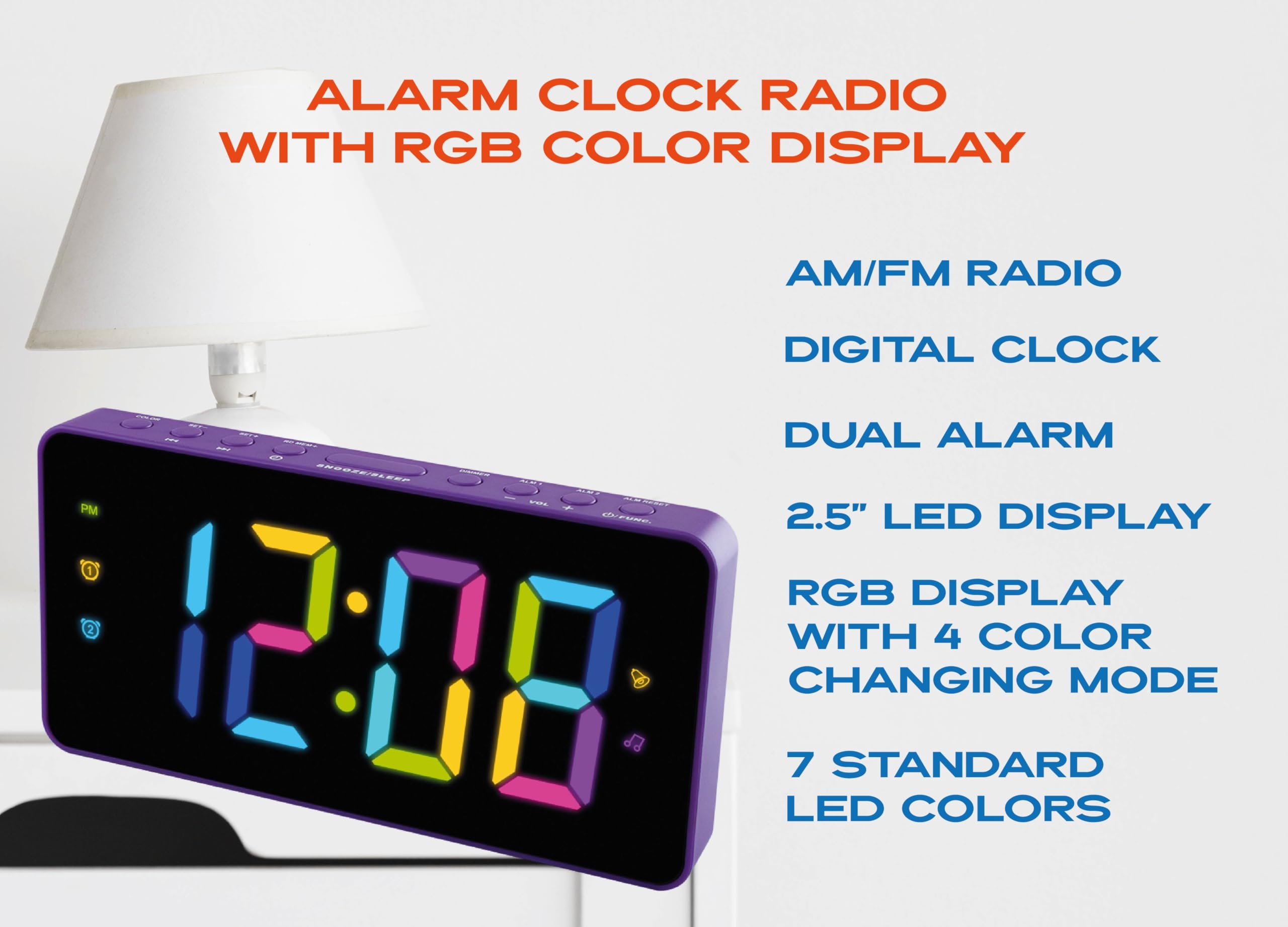 HANNLOMAX HX-160CR PLL FM Radio Alarm Clock, 2.5