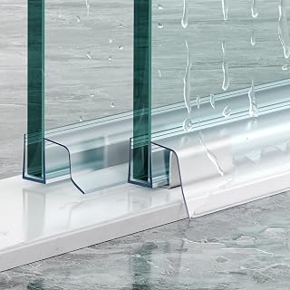 Sliding Shower Door Bottom Seal, 2 PCS 3/8" x 36" Sliding Shower Door Sweep for 3/8Inch Glass, Frameless Glass Door Seal Strip Stop Shower Leaks and Create a Water Barrier