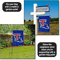 Vista 4 de College Flags & Banners Co. Bandera de jardín con logotipo de Louisiana Tech Bulldogs