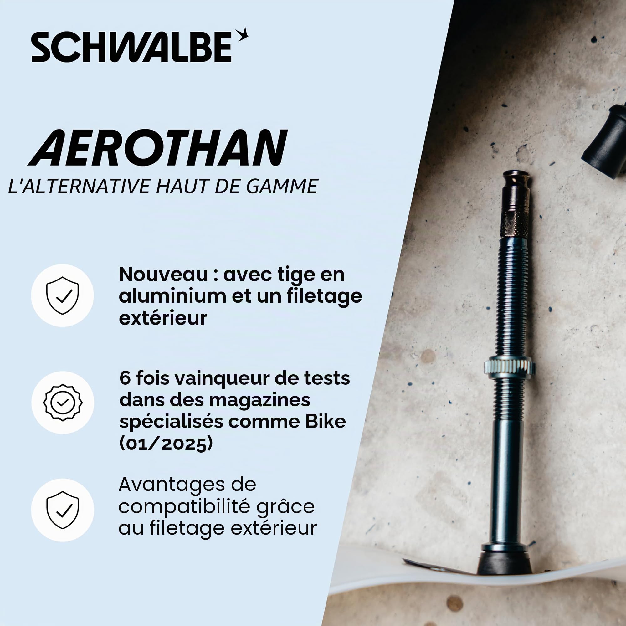 Schwalbe Chambre à air Aerothan - pour vélos urbains, VTT, Course et Tourisme - Chambre à air en TPU - Fabriqué en Allemagne