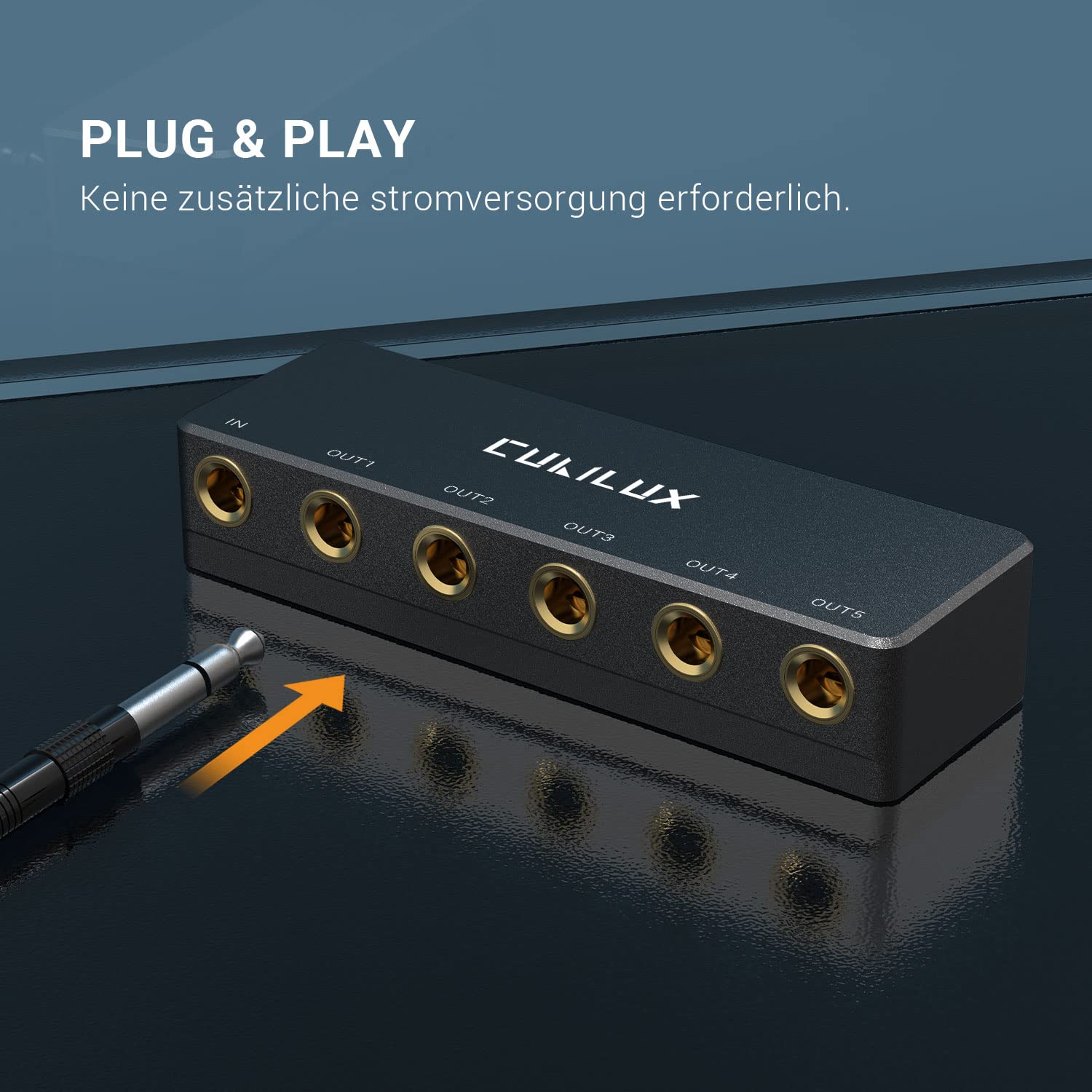 Cubilux passiver 6,35 mm Kopfhörer Splitter Box, 1/4 Zoll TS TRS Audio Verteiler mit 5 Ausgängen, für Studio und Bühne