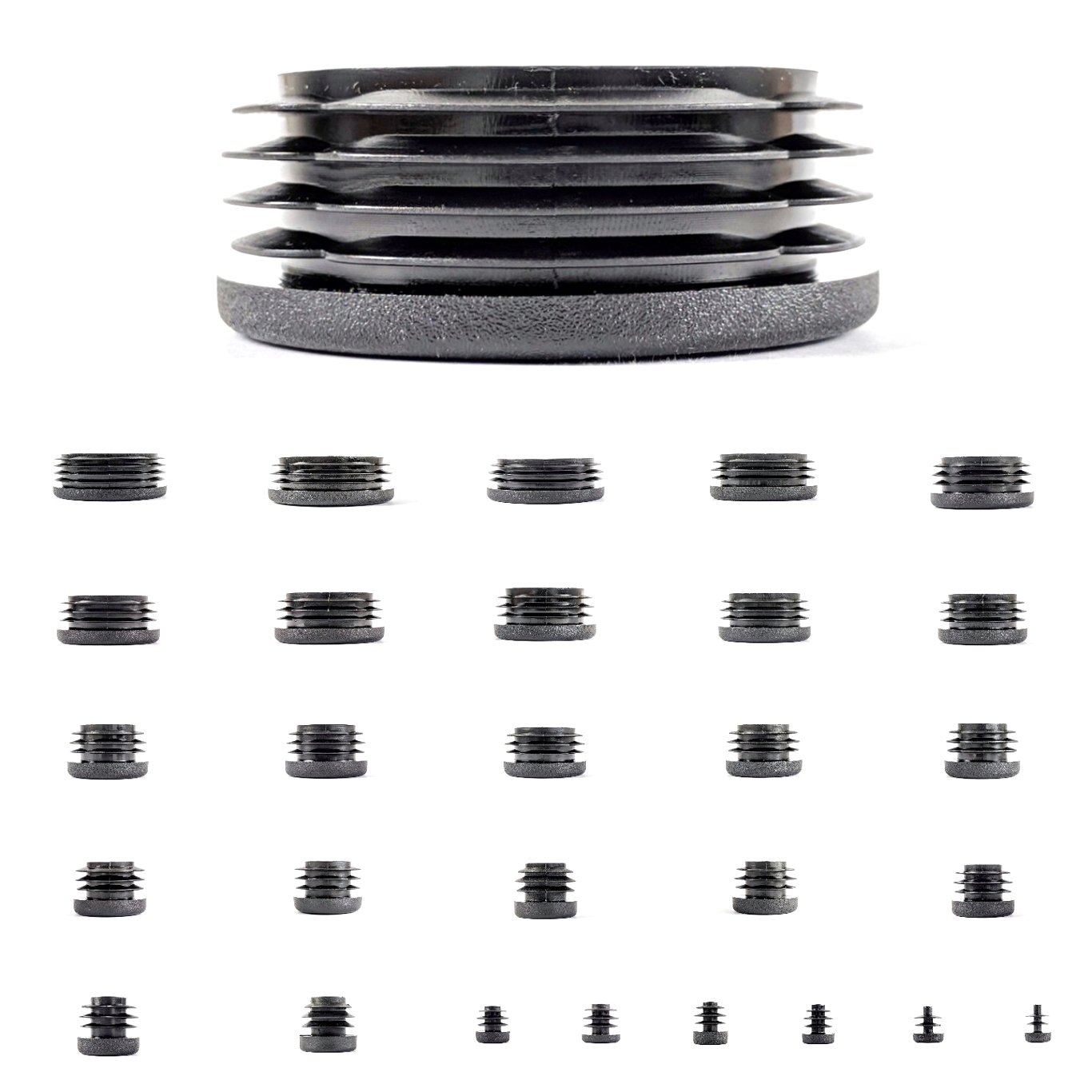 Keay Vital Parts Black 27Mm Plastic End Caps, Round Tube Inserts, Pack Of 4 (See Second Image For Ordering Guide) - Made In Germany