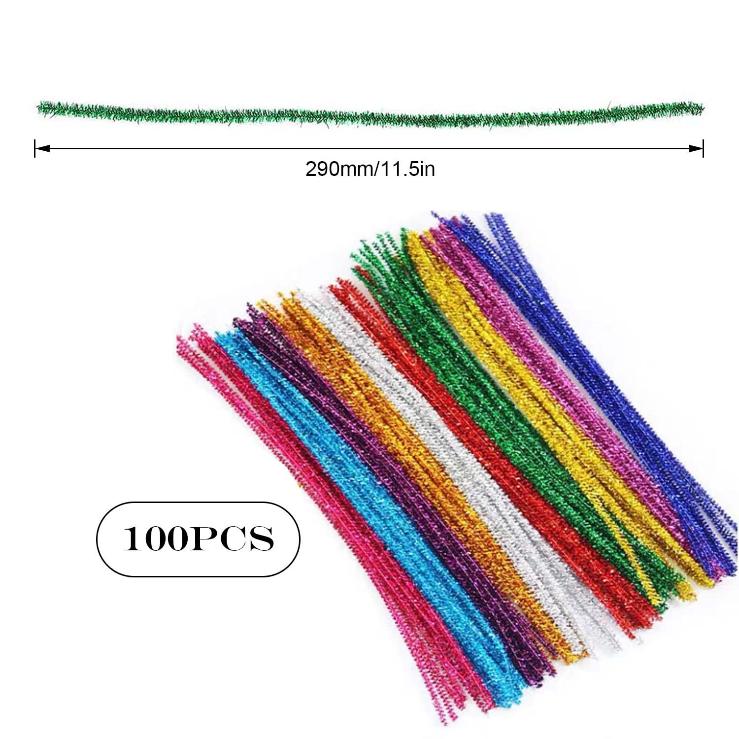 Katutude Cure-Pipes à Paillettes, Lot De 100 Tiges De Fils Chenille