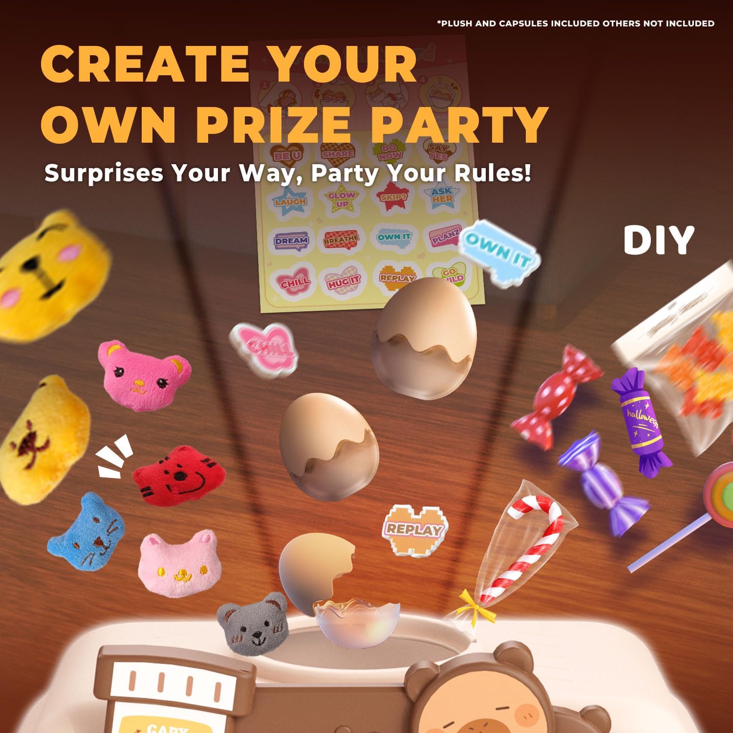 Claw Machine for Kids, Capybara Mini Machine for Age 3+, Toy Claw Machines with Plush and Squishy Prizes for Girls, Candy Grabber Dispenser Toy for Boys, Birthday Gifts for Kids Age 3 4 5 6 7 8 - Image 6