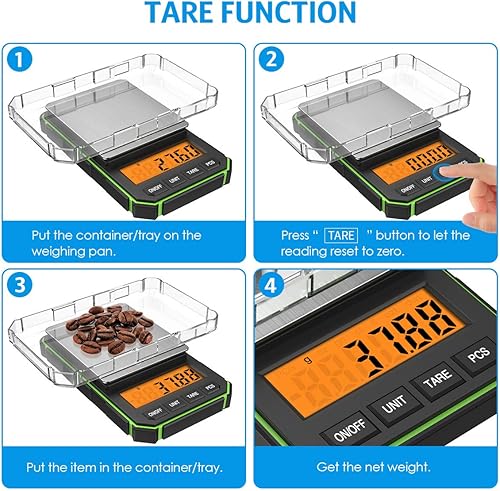 Miniatura 4 de AMIR Mini báscula digital de pesaje, 10.58 oz por 0.00 oz, báscula de cocina multifuncional, báscula de alimentos, báscula de bolsillo, báscula de