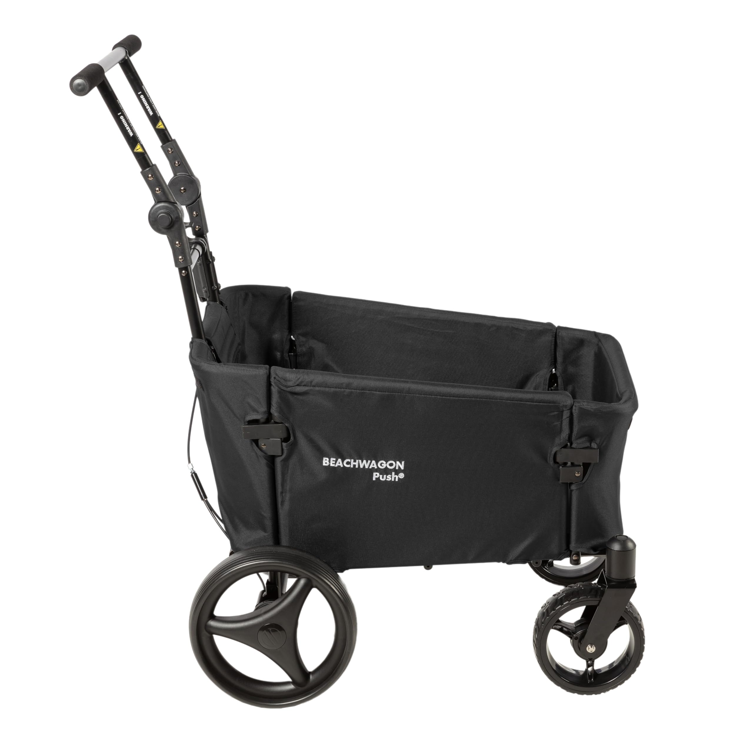 Beach Wagon Carrello con Ruote Pieghevole PUSH Combideal 40 kg, Carrello Spesa Medio con Barra di Spinta e Tetto, Leggero e Compatto, Lavabile, Carrello da Spiaggia e Giardino, Grigio Scuro