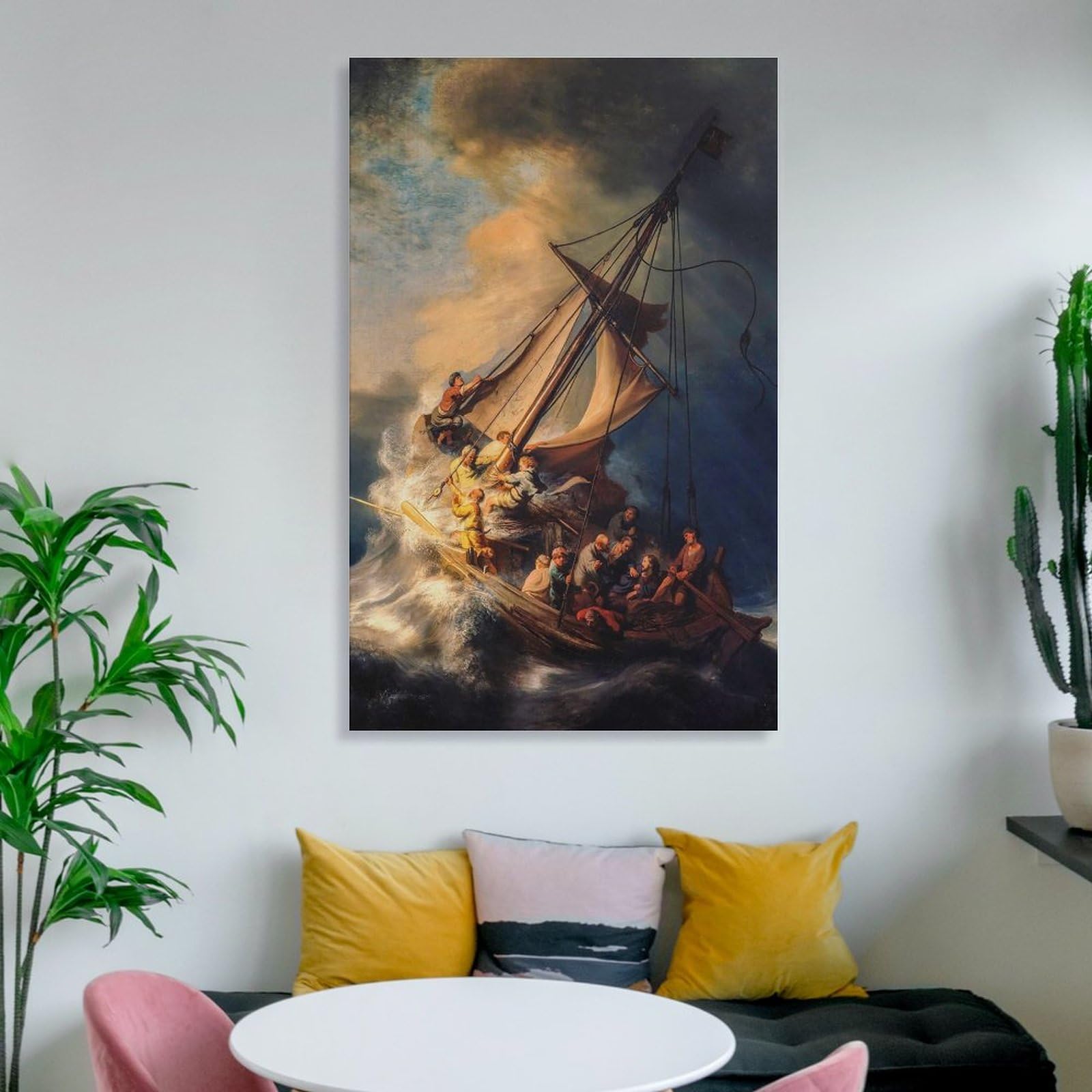 Amazon.co.jp: ガリラヤの海の嵐 キャンバス絵画 オランダ黄金時代