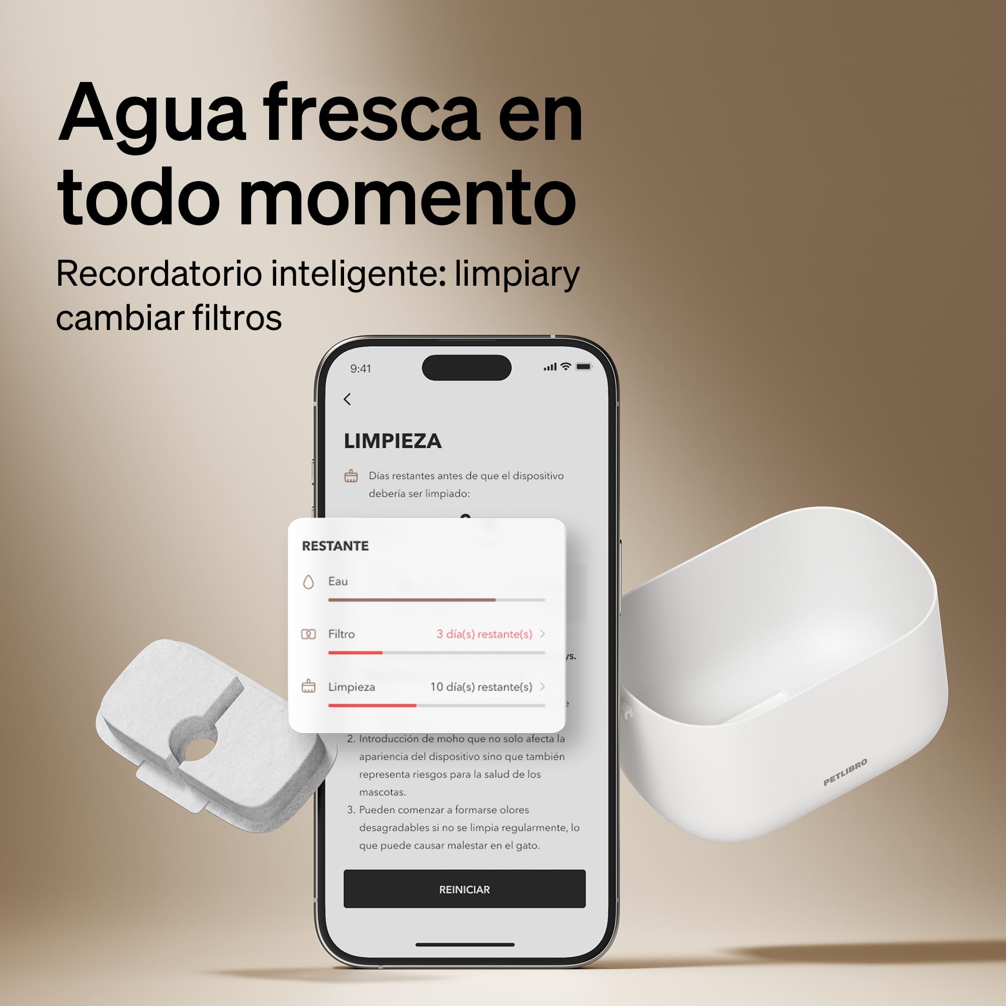 PETLIBRO Fuente para Gatos sin Cable con Sensor de Movimiento, Dockstream 2,5L Bebedero Gatos con Pilas 5000mAh, 23dB Ultra Silenciosa, Fácil de Limpiar, sin BPA, Dispensador Agua Gatos