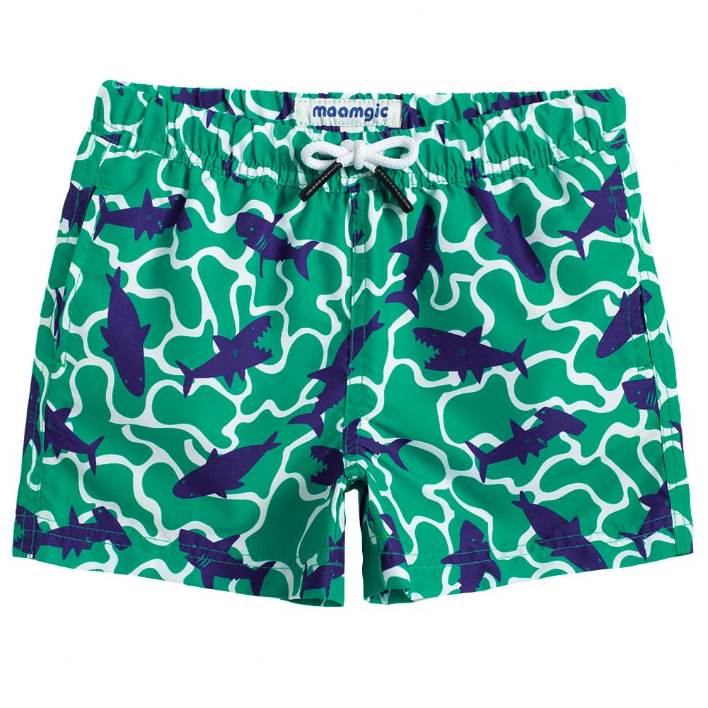 MaaMgic Little Boys' Beach Trunk Toddler Swim Shorts Animal Patterned Boardshorts Lightweight Beach Shorts Adjustable Waist Great for All Ages — view 9