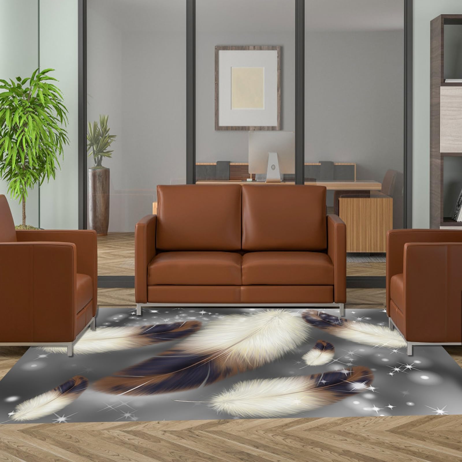 Tapis de cuisine antidérapant moderne 80x160 cm lavable pour sol de magasin et fête géométrique