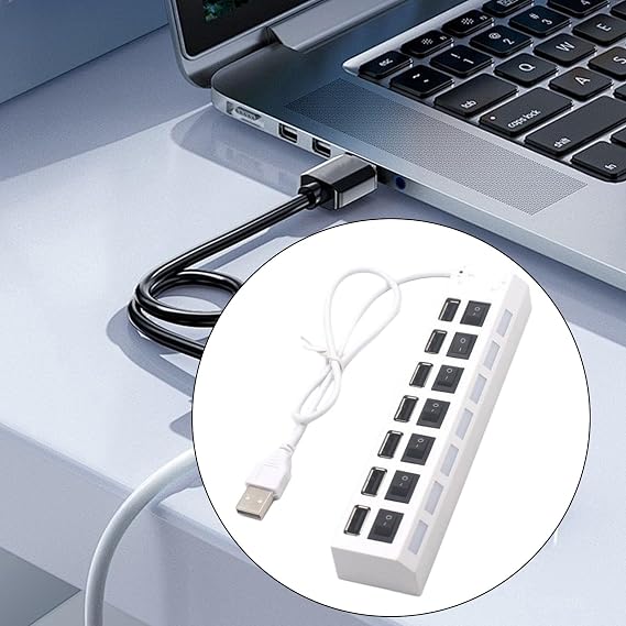 ポート USB2.0 ハブ 個別スイッチ付き ラップトップ アクセサリ用 480Mbps 充電