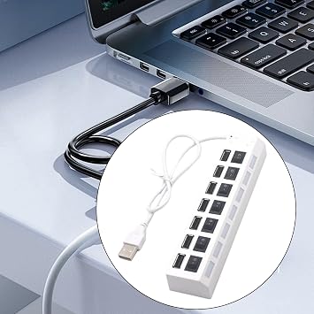 ポート USB2.0 ハブ 個別スイッチ付き ラップトップ アクセサリ用 480Mbps 充電