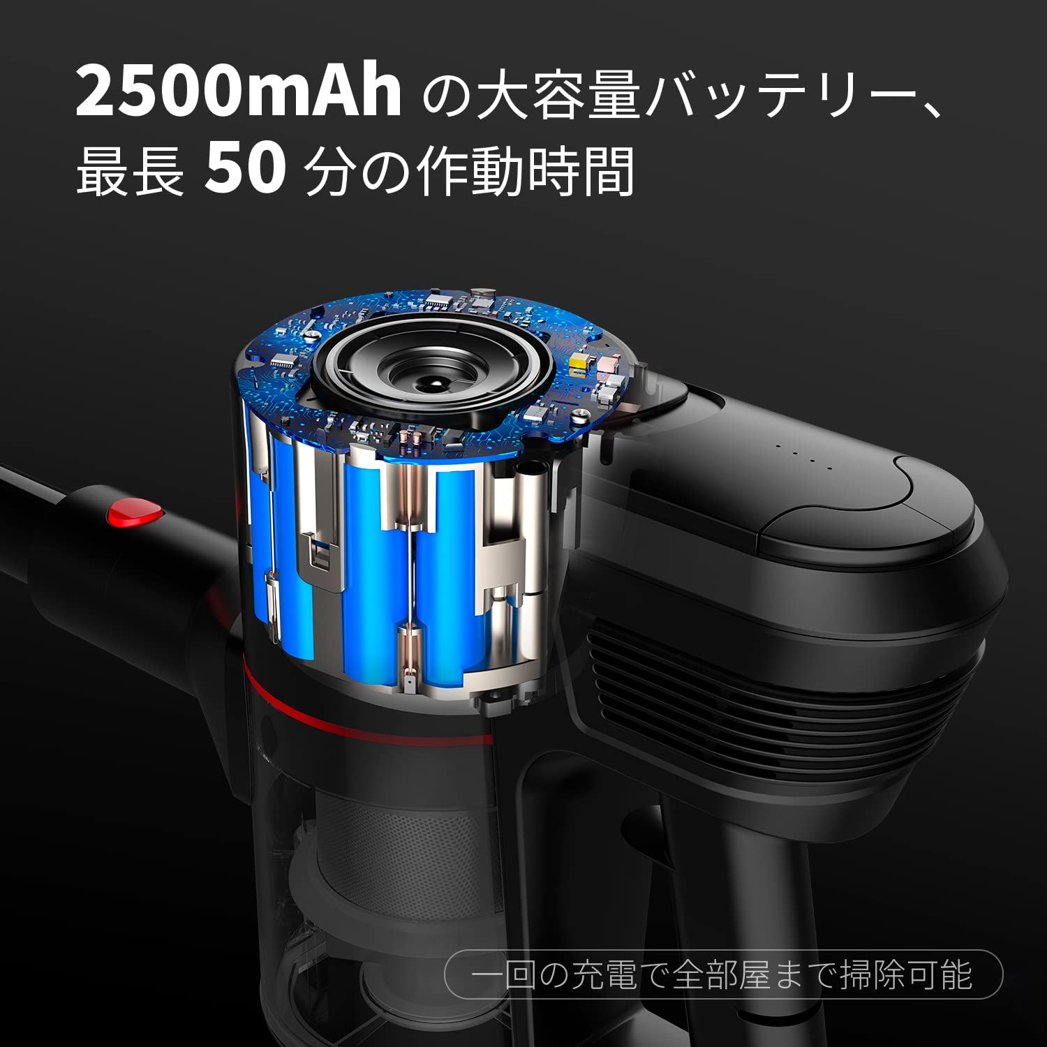 Amazon.co.jp: Puppyoo コードレス掃除機 軽量 低騒音 30000Pa 掃除機 