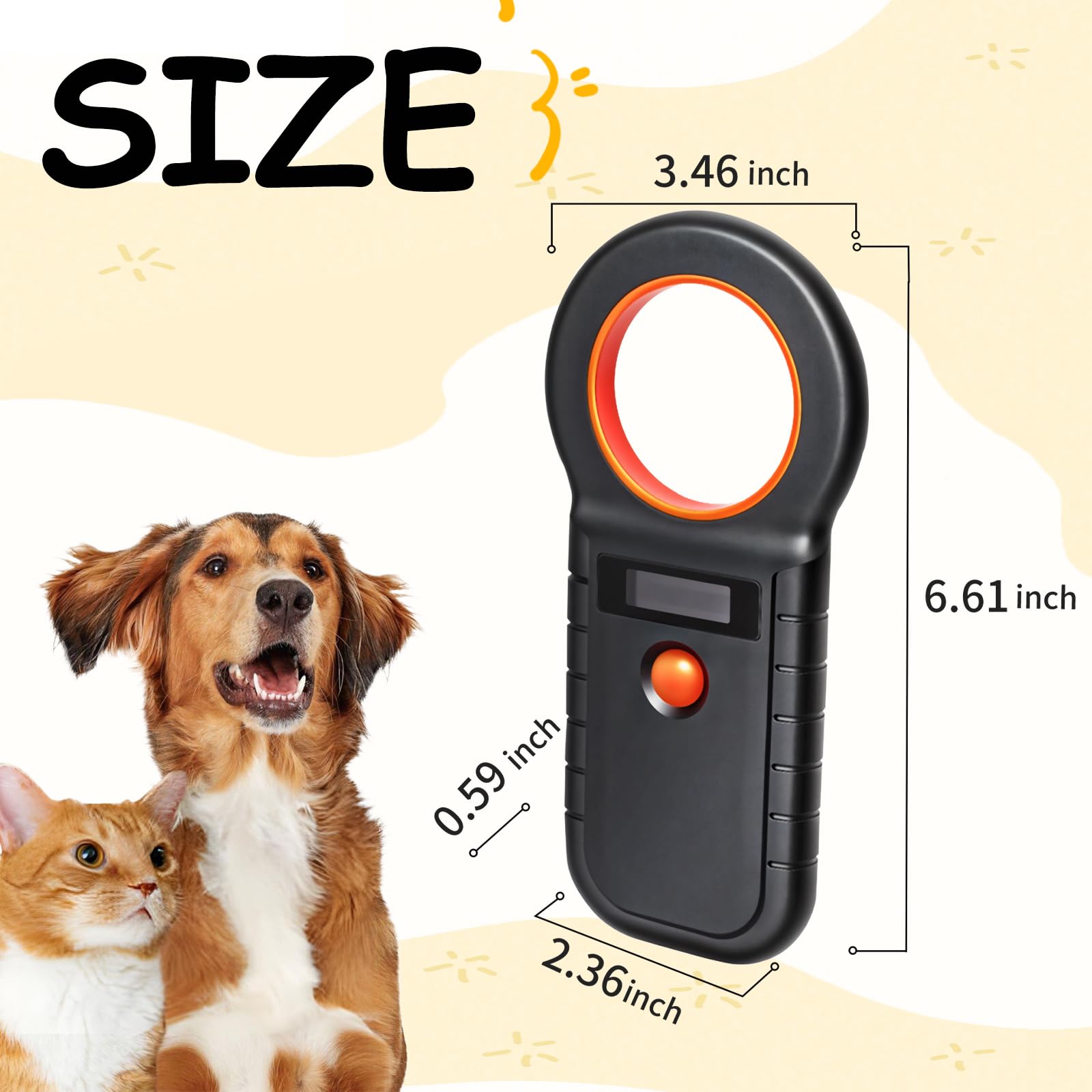 Lecteur de puces pour Animaux, Scanner de puces pour Animaux domestiques, Lecteur de puces pour Animaux, Scanner de puces pour Chats ISO11784/(85) FDX-B/EMID Lecteur de puces électroniques