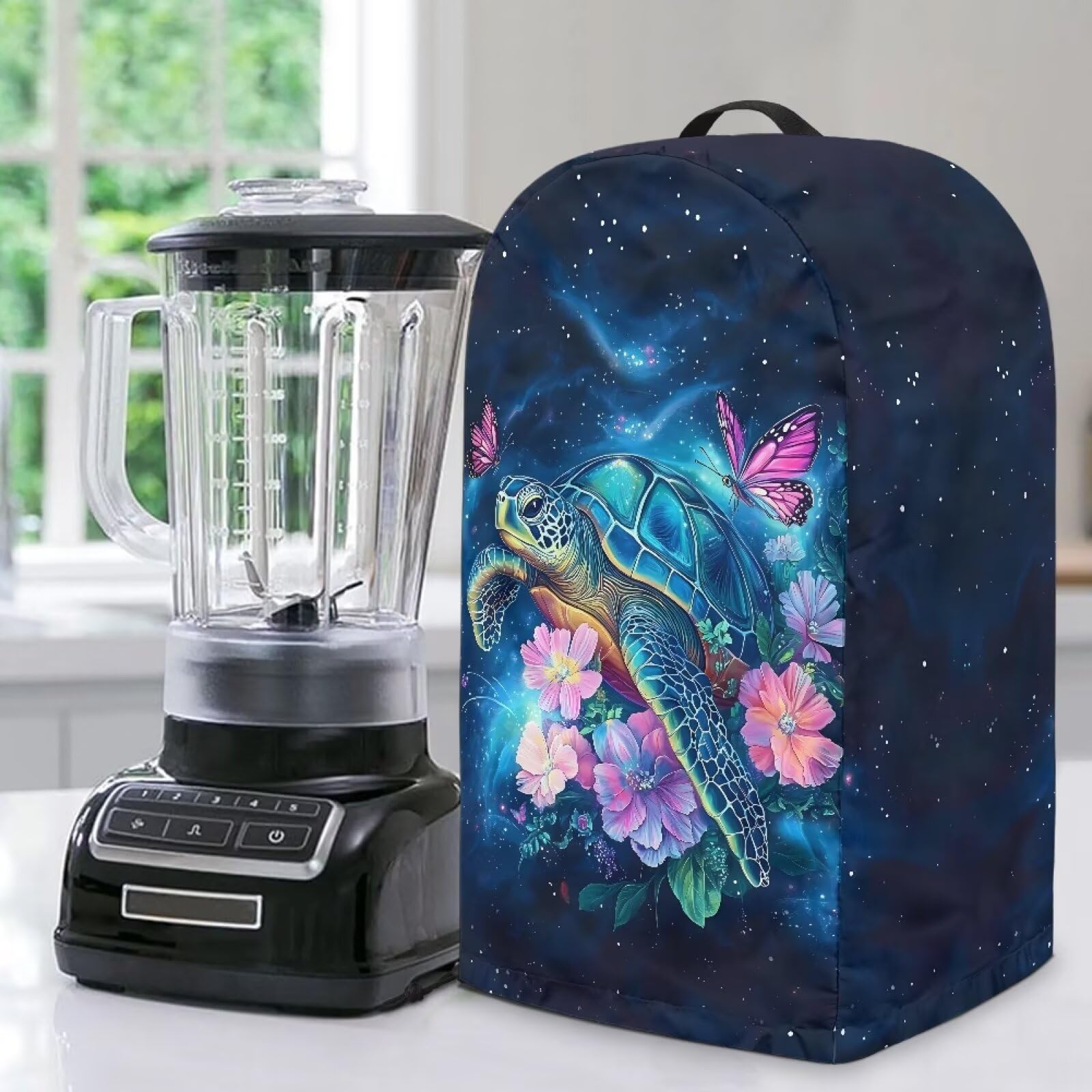 Blender Cover Kitchen Appliance Anti Fingerprint Dust Proof Stain Resistant Coffee Maker Food Processor Stand Mixer Cover for Home Kitchen Decor Hibiscus Floral Sea Turtle