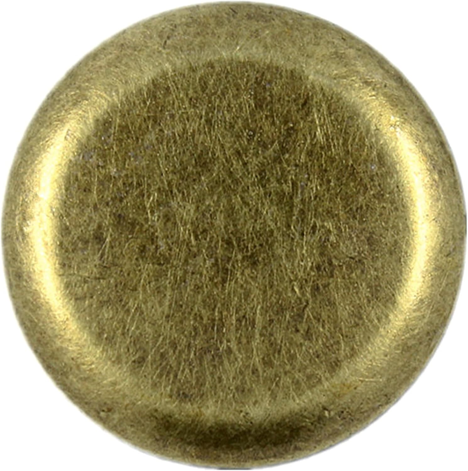 Bezelry 8 Pieces Beveled Edge Antique Brass Metal Shank Buttons. (35mm (1-3/8 inch))